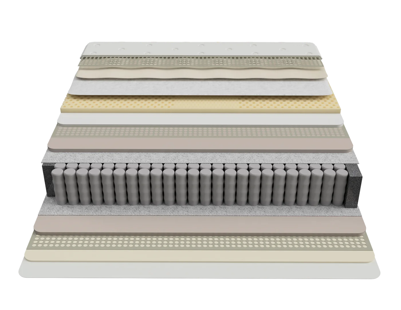 Vue éclatée des 16 couches du matelas Florence Pillowtop